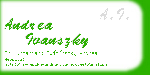 andrea ivanszky business card